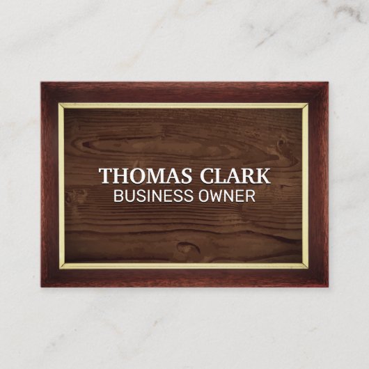 Holzkörner | Braune Vintage Rahmen Visitenkarte (Vorderseite)