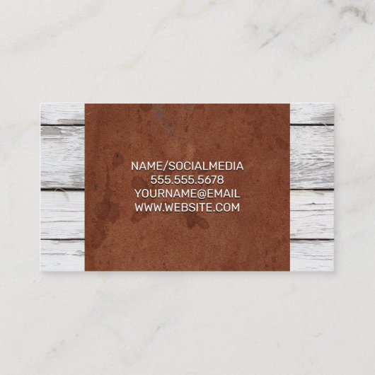 Holzkörner | Braune Vintage Textur Visitenkarte (Rückseite)