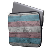 Holzkörner Fein-Flag Flag Farben Laptopschutzhülle (Vorderseite Links)