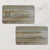 Holzkörner-Hintergrundmonogramm Nr. 2 Visitenkarte (Vorne/Hinten)