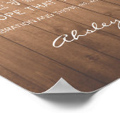 Holzkörner Hochzeit danke Ihnen Zeichen rustikal Poster (Ecke)