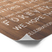 Holzkörner Hochzeit danke Ihnen Zeichen rustikal Poster (Ecke)