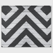 Holzkörner in Schwarz und Weiß gestrichen Geschenkpapier (Flach)