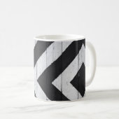 Holzkörner in Schwarz und Weiß gestrichen Kaffeetasse (VorderseiteRechts)