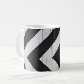 Holzkörner in Schwarz und Weiß gestrichen Kaffeetasse (Vorderseite Links)