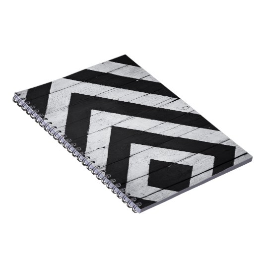 Holzkörner in Schwarz und Weiß gestrichen Notizblock (Rechte Seite)