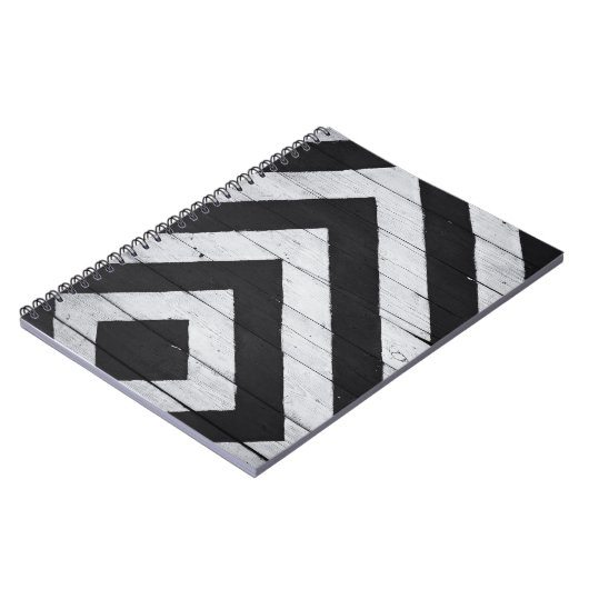 Holzkörner in Schwarz und Weiß gestrichen Notizblock (Linke Seite)