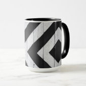Holzkörner in Schwarz und Weiß gestrichen Tasse (VorderseiteRechts)
