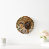 Holzkörner mit Knoten Runde Wanduhr (Zuhause)