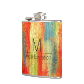 Holzkörner Moderne Abstrakte Kunst Flachmann (Links)