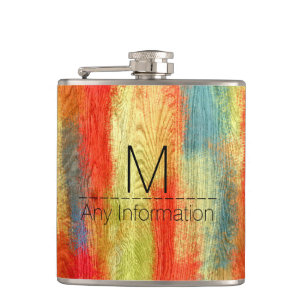 Holzkörner Moderne Abstrakte Kunst Flachmann