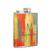 Holzkörner Moderne Abstrakte Kunst Flachmann (Rechts)