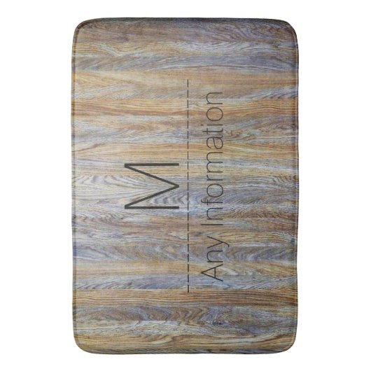 Holzkörner-Monogramm Nr. 4 Badematte (Vorderseite Vertikal)