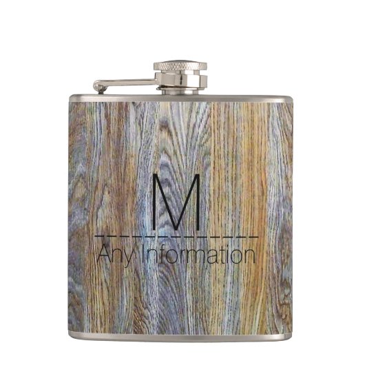 Holzkörner-Monogramm Nr. 4 Flachmann (Vorderseite)
