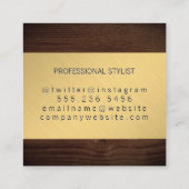 Holzkörner | Monogramm Quadratische Visitenkarte (Rückseite)