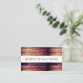 Holzkörner Rustikal Grau Blue Monogram Visitenkarte (Stehend Vorderseite)