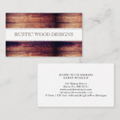 Holzkörner Rustikal Grau Blue Monogram Visitenkarte (Vorne/Hinten)