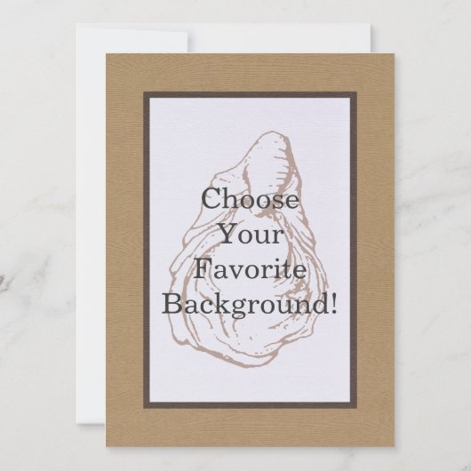 Holzkörner Rustikale Austernröste Einladung (Rückseite)