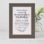 Holzkörner Rustikale Austernröste Einladung (Stehend Vorderseite)