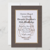 Holzkörner Rustikale Austernröste Einladung (Vorderseite)