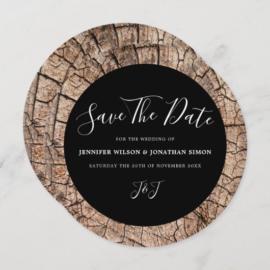Holzkörner Rustikale Hochzeit Speichern Sie das Da Save The Date (Vorne/Hinten)
