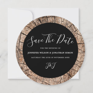 Holzkörner Rustikale Hochzeit Speichern Sie das Da Save The Date