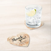 Holzkörner Rustikale Hochzeit Vielen Dank Herz gef Untersetzer (Vor Ort)