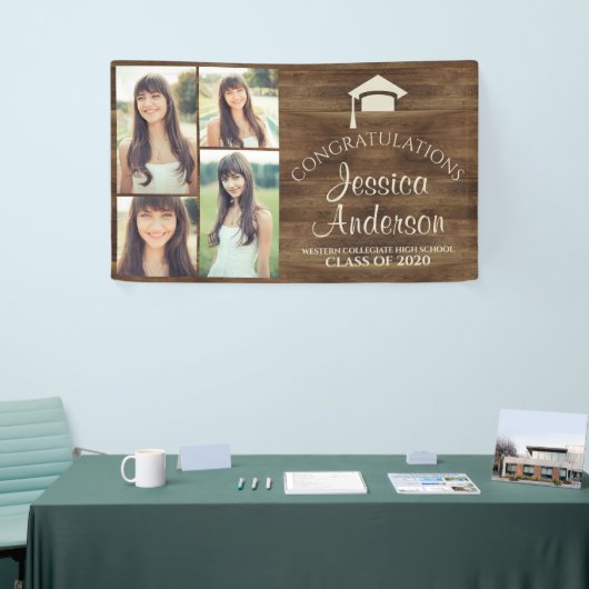 Holzkörner Rustikaler Holzfoto-Abschluss Banner (Messeveranstaltung)