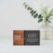 Holzkörner | Schwarzer Marmor | Schwarze Textur Visitenkarte (Stehend Vorderseite)