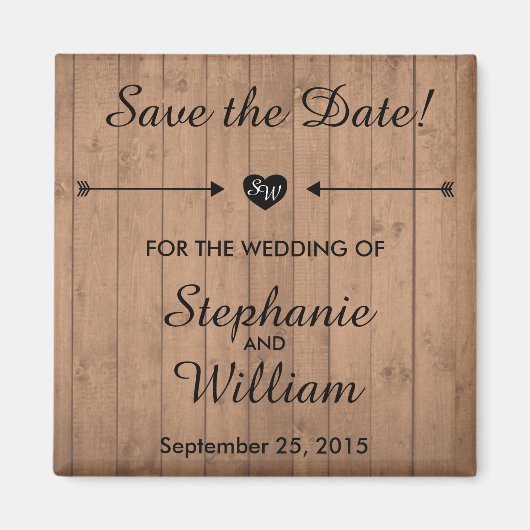 Holzkörner Speichern Sie den Datums-Magneten. Herz Magnet (Vorne)