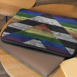 Holzkörner Subtile Ally Pride Flag Regenbogenfarbe Laptopschutzhülle
