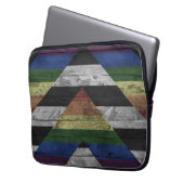 Holzkörner Subtile Ally Pride Flag Regenbogenfarbe Laptopschutzhülle (Vorderseite Links)