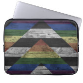 Holzkörner Subtile Ally Pride Flag Regenbogenfarbe Laptopschutzhülle (Vorderseite)