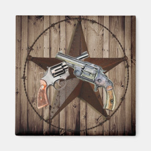 Holzkörner Texas-Star Cowboy Western Country Pisto Magnet