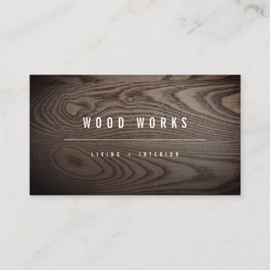 Holzkörner Textur Foto Minimalistische Bauweise Visitenkarte (Vorderseite)