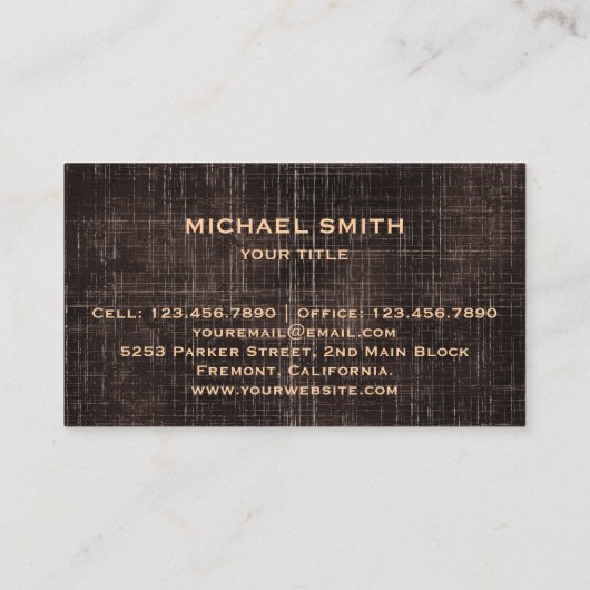 Holzkörner Textur Foto Minimalistische Bauweise Visitenkarte (Rückseite)