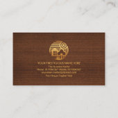 Holzkörner Textur Gold Zuhause Handyman Carpenter Visitenkarte (Rückseite)