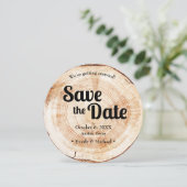 Holzkörner Tree Stilvolle Verlobung Foto einzigart Einladung (Stehend Vorderseite)