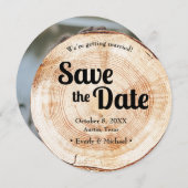 Holzkörner Tree Stilvolle Verlobung Foto einzigart Einladung (Vorne/Hinten)