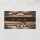 Holzkörner und Metallrippen Visitenkarte (Vorderseite)