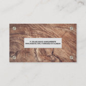 Holzkörner und Metallschrauben Visitenkarte (Rückseite)