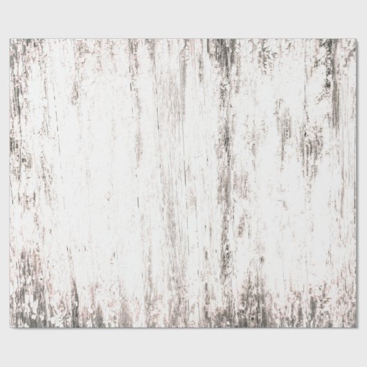 Holzkörner weißes rustikales Land Textur Decoupage Geschenkpapier (Flach)