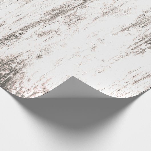 Holzkörner weißes rustikales Land Textur Decoupage Geschenkpapier (Ecke)