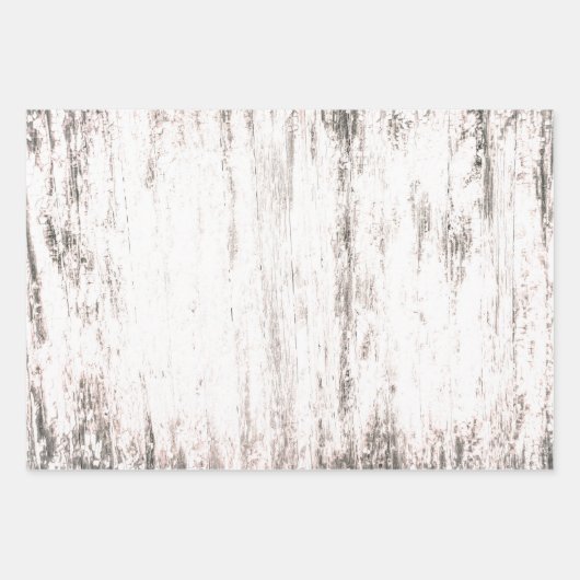 Holzkörner weißes rustikales Land Textur Decoupage Geschenkpapier Set (Vorderseite 3)