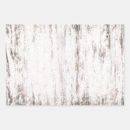 Holzkörner weißes rustikales Land Textur Decoupage Geschenkpapier Set