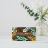 Holzkörnergrenze | Palm-Blätter | Natürlich Visitenkarte (Stehend Vorderseite)