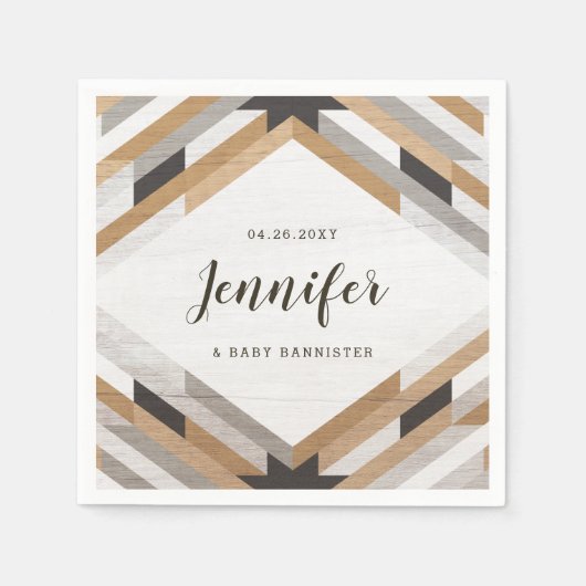 Holzkörnerkollage Neutrales Party Napkin Serviette (Vorderseite)