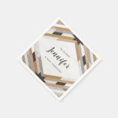 Holzkörnerkollage Neutrales Party Napkin Serviette (Ecke)