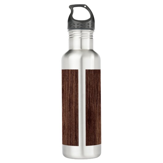 Holzkörnholz mit Monogramm-Personalisierter Bezeic Edelstahlflasche (Rückseite)