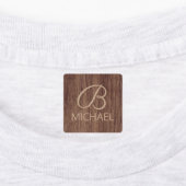 Holzkörnholz mit Monogramm-Personalisierter Bezeic Etiketten (Befestigt)